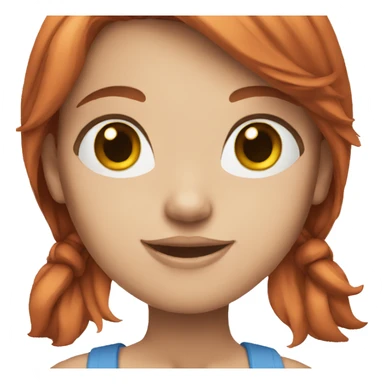 Girl straight red hair blue eyes sticker