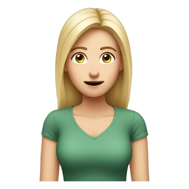 A white girl with an important face turns her two fingers near her nose, dissatisfied sticker