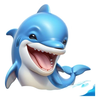 Cinematic Cute Yawning Dolphin Portrait Emoji, Head tilted slightly with a dramatic, wide-open yawn, showcasing a sleek, streamlined body with softly curved contours and drowsy, half-closed eyes, Simplified yet irresistibly adorable features, highly detailed, glowing with a soft, cozy oceanic glow, high shine, relaxed yet expressive, stylized with a dash of whimsical aquatic charm, soft glowing outline, capturing the essence of a drowsy yet affectionate dolphin that appears ready to stretch out and yawn its way out of the screen! sticker