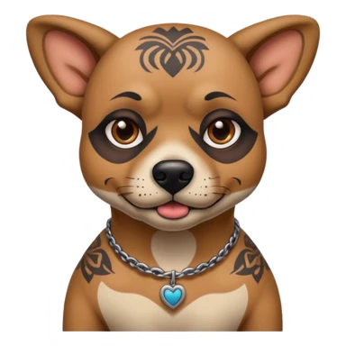 tattooed dog with heavy face tattooes sticker