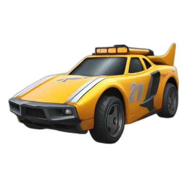 un pingouin qui conduit une voiture de rocket league sticker
