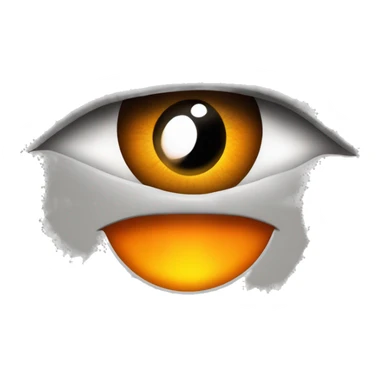 Simple iOS-style emoji of Sauron's eye with a vertical slit pupil and glowing orange iris. Make the design clean and minimal with smooth shapes, typical of iOS emoji." sticker