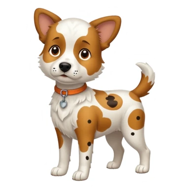 spotted white dog full body sticker