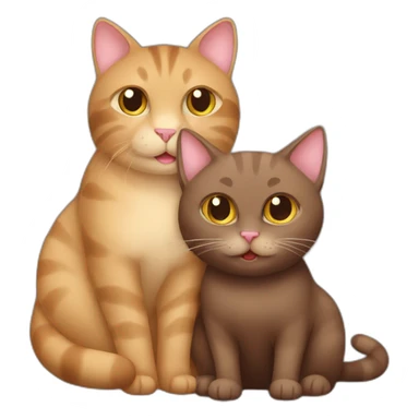 Light brown cat and chocolate cat cuddling sticker