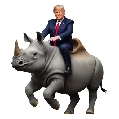 Donald trump riding a rhino sticker