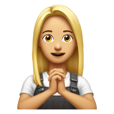 chica rubia tapandose la cara con las manos sticker