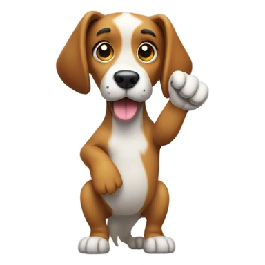 dog putting the middle finger sticker