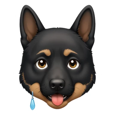 black german shepherd face crying with RIP written above sticker