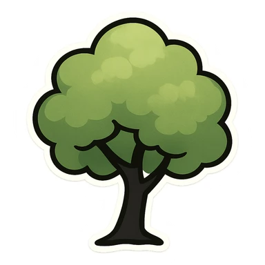simple black tree sticker