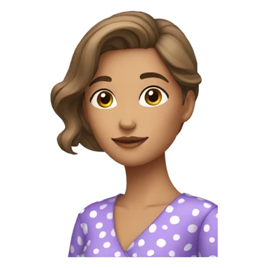 A young woman with lavender kurti white spots showing left side sticker