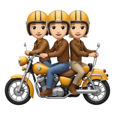 3 friend ride motorcicle sticker