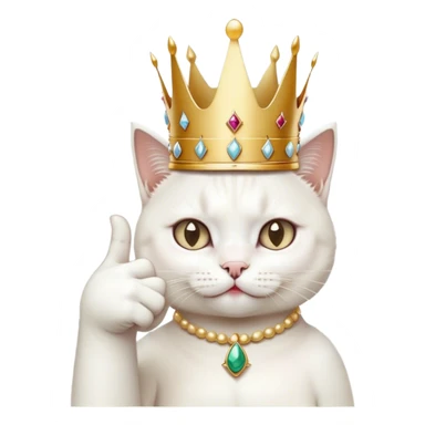 Kitty doing middle finger with crown  sticker