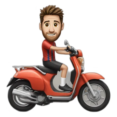 Moped on messi sticker