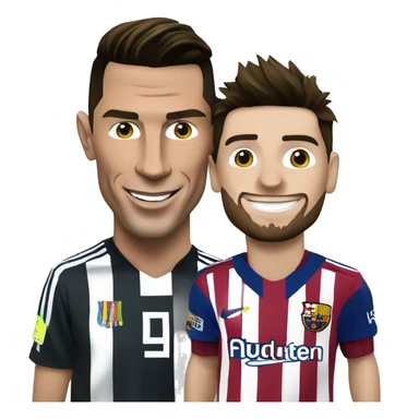 Cristiano ronaldo with leo messi sticker