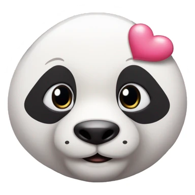 Cara de oso panda con 3 corazones alrededor de color rosado claro sticker