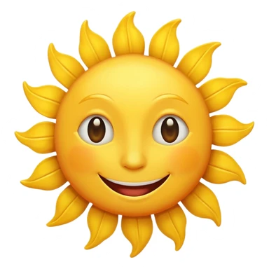 smiling sun emoji, simple and cheerful sticker