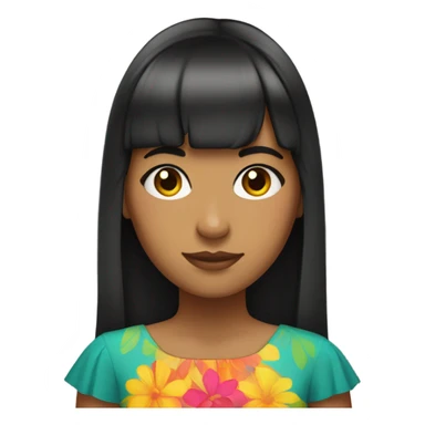 Latin girl with bangs  sticker