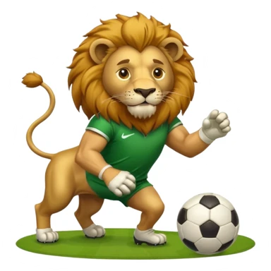 lion playing soccer sticker