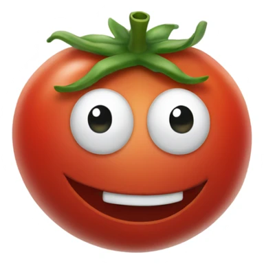 one happy tomato in motion emoji sticker