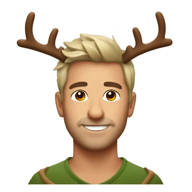 Aussie wearing reindeer antlers sticker