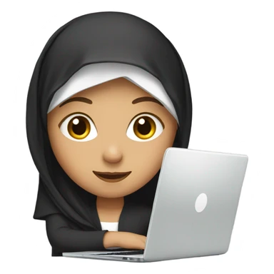 white muslim girl with a laptop sticker
