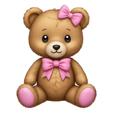 Cute teddy bear with a pink bow. sticker