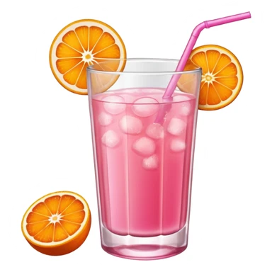 Pink drinks with orange slice and orange spice on the rim sticker
