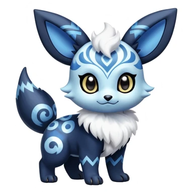 Shiny Cute Adorable Umbreon-Absol-Meowstic-Hybrid-Creature with pattern-markings sticker
