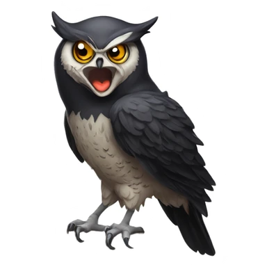owl giving middle finger to a crow who is extremely mad sticker