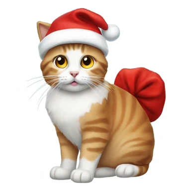 Cat with a Santa clause hat sticker