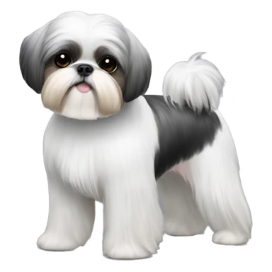 ballerina shihtzu white grey and black sticker