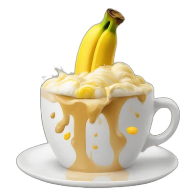 banana splashing in a cappuccino sticker