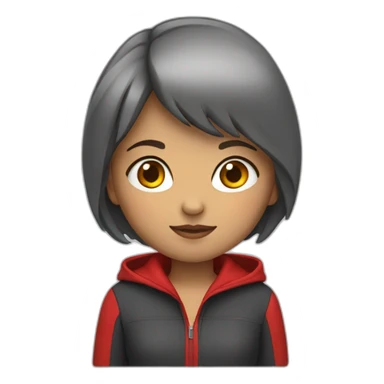 girl with short hair and red hoddie sticker