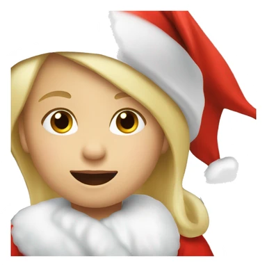 Blond Toddler with Santa hat  sticker