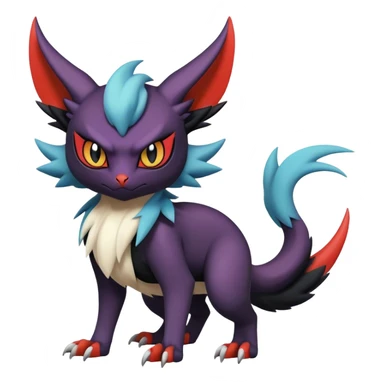 Edgy Cool Kawaii Litten-Noivern-Noibat-Absol-Pokémon Full Body sticker