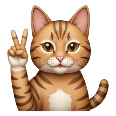 cat giving a peace sign sticker