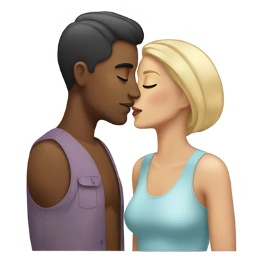 trans man and trans woman kissing sticker