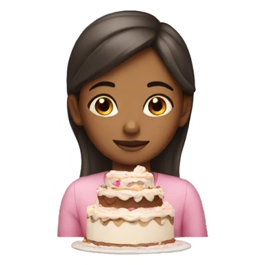 Girl dreaming about cake sticker