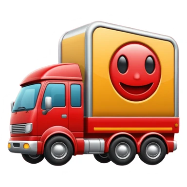 puedes crear unemojis de un camion con remolque sticker