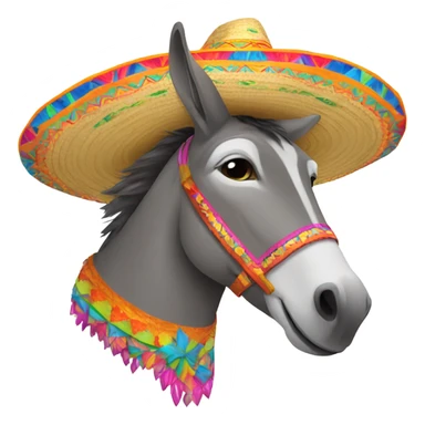 a donkey in a sombrero  sticker