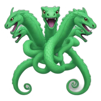 a hydra with six unicorn heads sticker