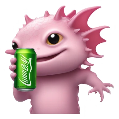 Axalotle drinking a monster energy drink sticker