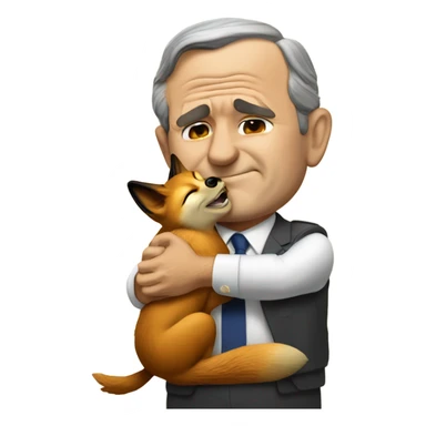 George bush consoling a crying fox in Baghdad  sticker