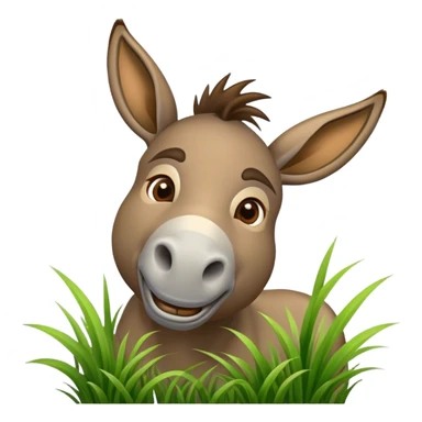 donkey, grass in mouth sticker
