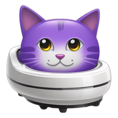 virgo glory purple cat on a  white robot vacuum cleaner sticker