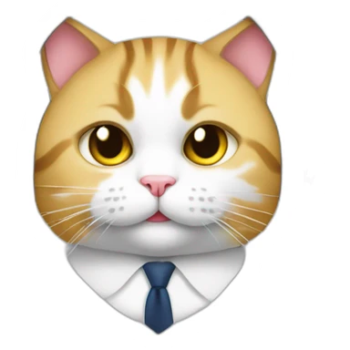 chubby cat with headphones, tie, formule 1 tshirt sticker