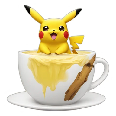 Pikachu-bois-du-lait-dans-une-tasse sticker