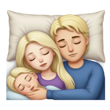 girl with long dark brown hair and pale skin sleeping with a man who is blonde sticker