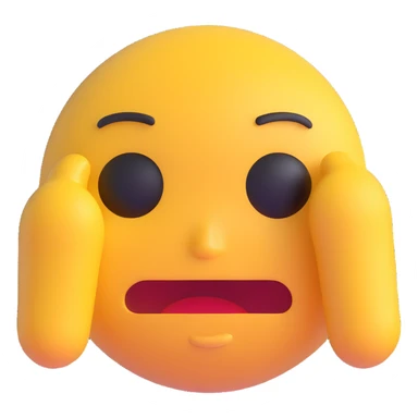 3D emoji of a sad face with a trembling mouth sticker