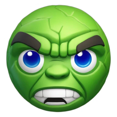 3d sphere with a cartoon Hulk skin texture sticker